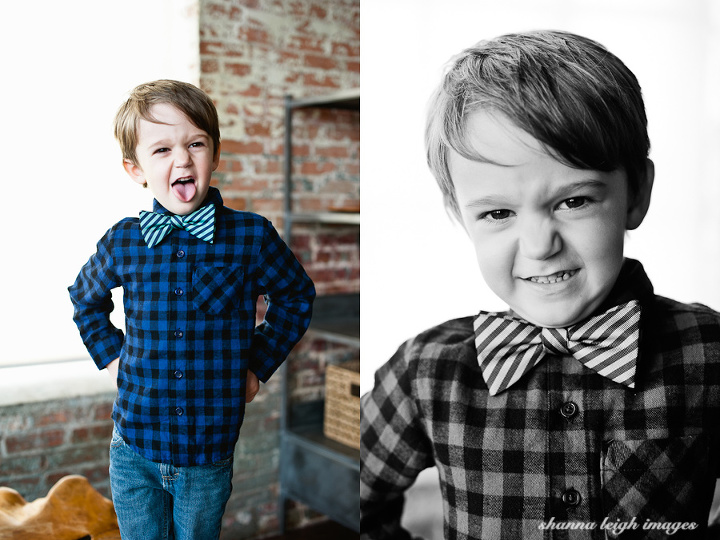 3 year old Ellum photographed at the ultra modern Mgroup Studio in McKinney, TX wearing his striped bow-tie.