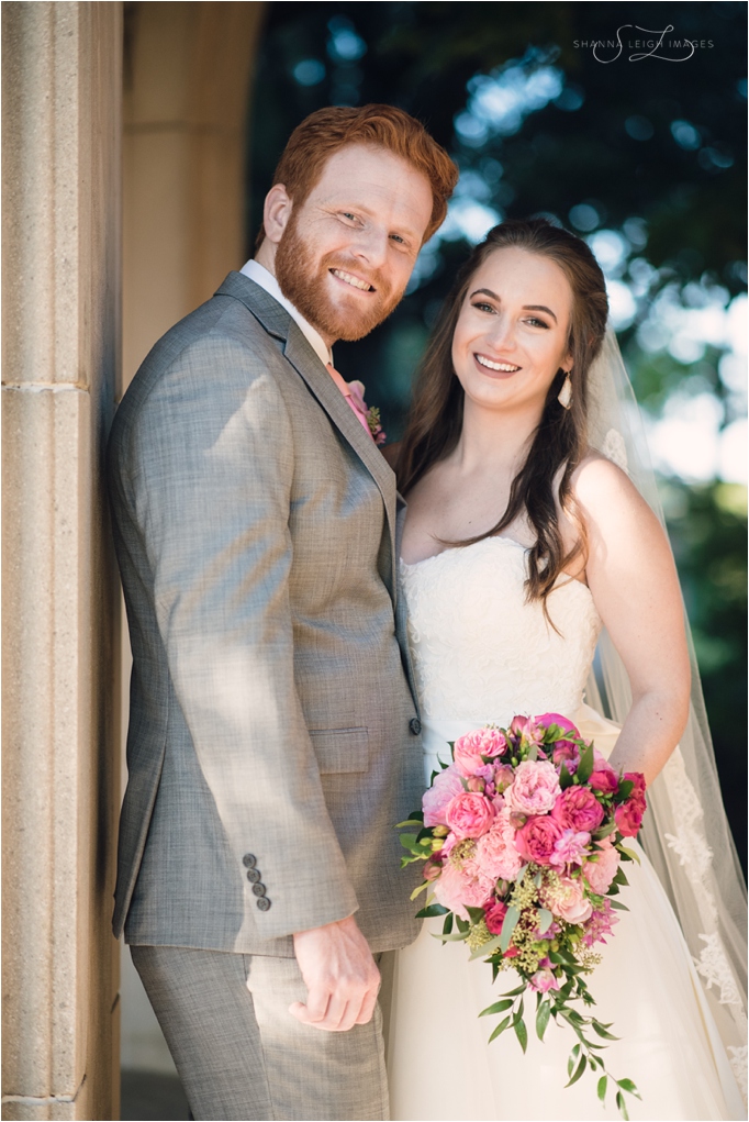 Lexie and Johnathan during their first look at their Fort Worth wedding at St. Stephens Presbyterian Church.