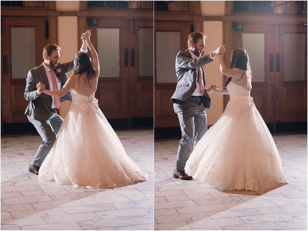 Johnathan and Lexie's first dance at their Ashton Depot wedding reception.