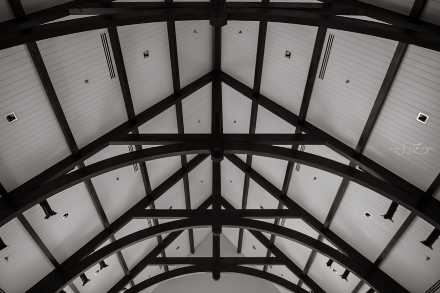 The beautiful vaulted ceiling in the Holly chapel at The Bowden in Keller, Texas.